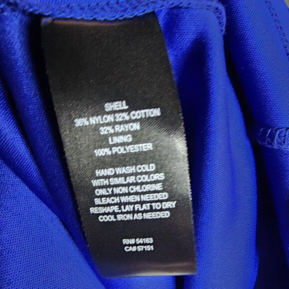 JESSICA HOWARD Solid All Blue Lace Overlay Zip Back Dress Womens Size 10P - Picture 7 of 7